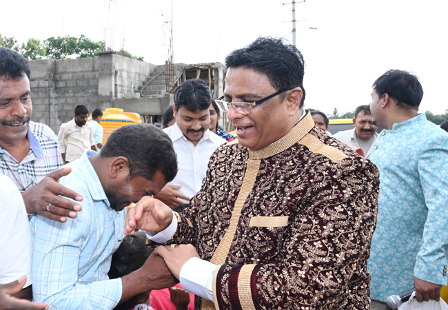 Bro Andrew Richard celebrates his 60th Birthday with grandneur amidst a large number of devotees here on Sunday, 16th, 2023, at Grace Ministry Prayer Centre Budigere in Bangalore with a myriad of wishes.